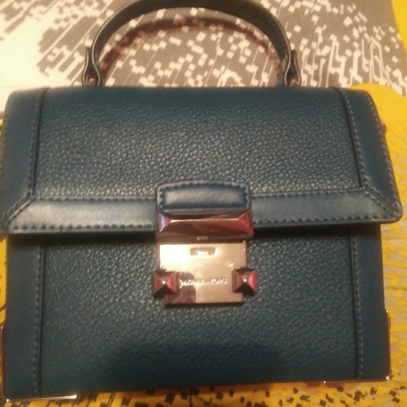 Blue Michael Kors mini suitcase crossbody - Picture 1 of 8